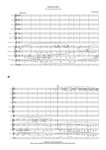 Wagner Siegfried Idyll Arranged Symphonic Wind Ensemble Sheet Music