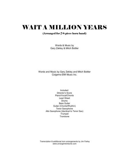 Wait A Million Years Arranged For 7 8 Piece Horn Band Sheet Music