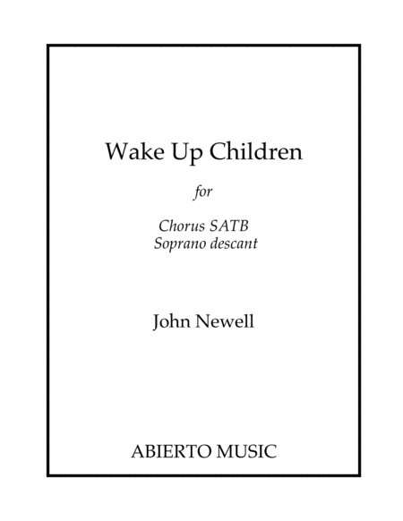 Free Sheet Music Wake Up Children