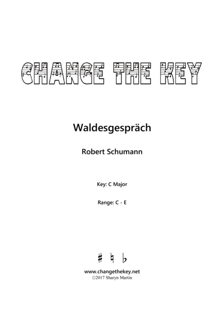 Waldesgesprach Op 39 No 3 C Major Sheet Music