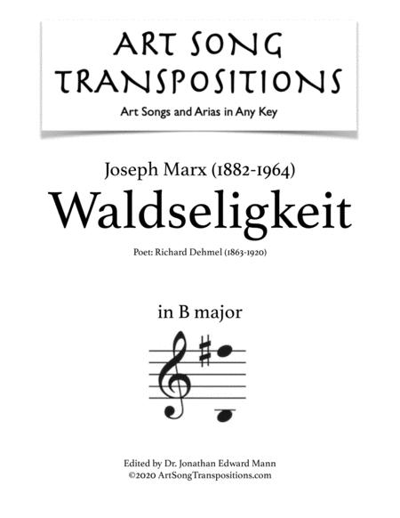 Free Sheet Music Waldseligkeit Transposed To B Major