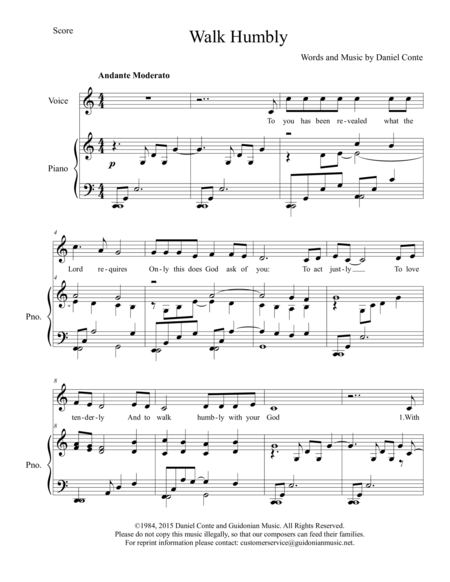 Walk Humbly Sheet Music