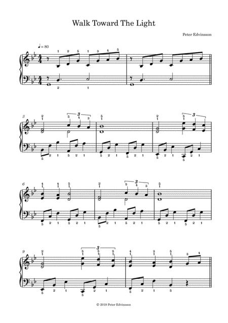 Free Sheet Music Walk Toward The Light Easy Piano Sheet Music