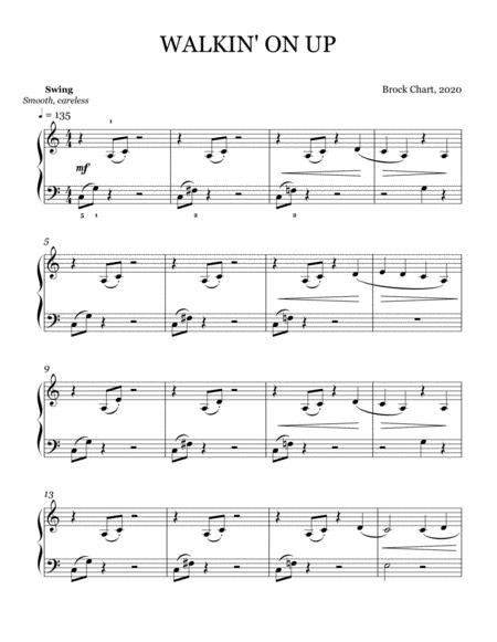 Walkin On Up Easy Jazz Piano Solo Sheet Music