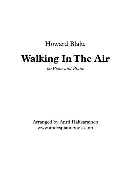 Walking In The Air Viola Piano Sheet Music