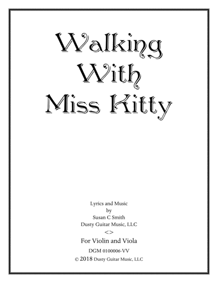 Walking With Miss Kitty For Violin And Viola Sheet Music