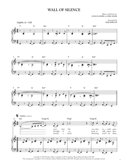 Wall Of Silence Sheet Music