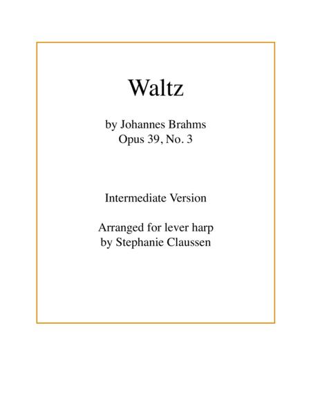 Waltz Brahms Op 39 No 3 Intermediate Lever Harp Sheet Music