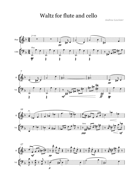 Waltz For Flute And Cello Sheet Music