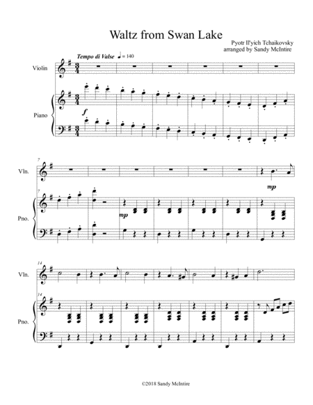 Waltz From Swan Lake Sheet Music