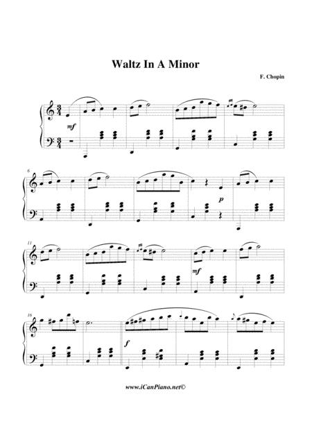 Waltz In A Minor B 150 Op Posth F Chopin Sheet Music