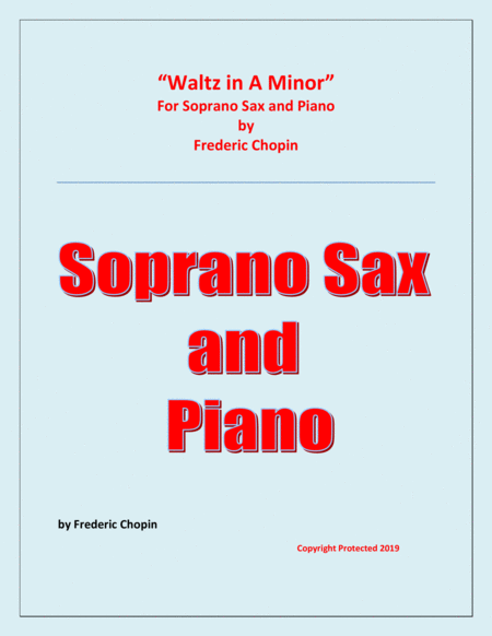 Waltz In A Minor Chopin Soprano Saxophone And Piano Sheet Music