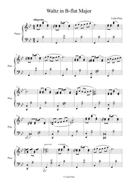 Waltz In B Flat Major Piano Music Sheet Music