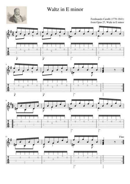 Free Sheet Music Waltz In E Minor