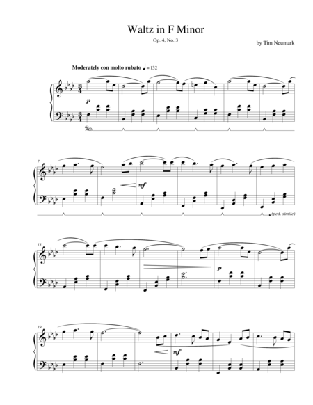 Waltz In F Minor Sheet Music