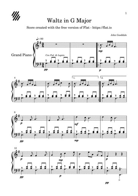 Waltz In G Major Op 1 No 3 Sheet Music