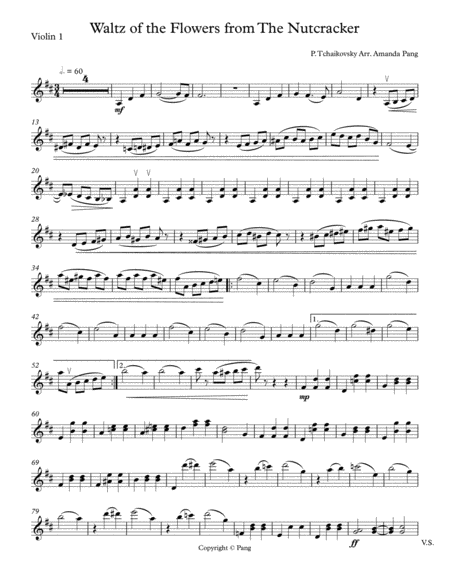 Waltz Of The Flowers For Two Violins Sheet Music