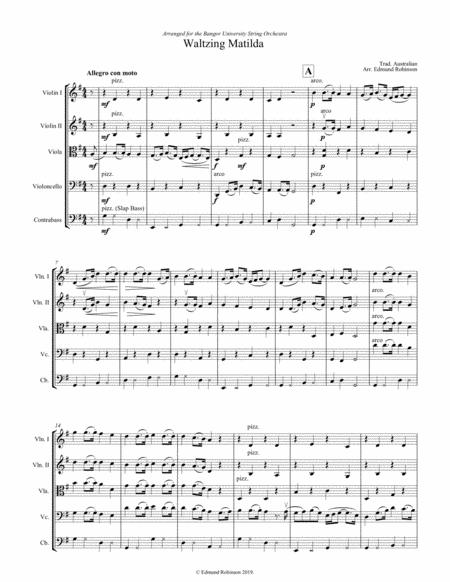 Waltzing Matilda String Orchestra Sheet Music