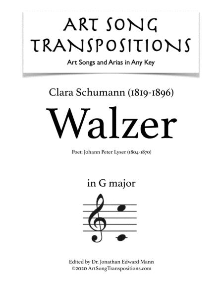 Walzer Transposed To G Major Sheet Music