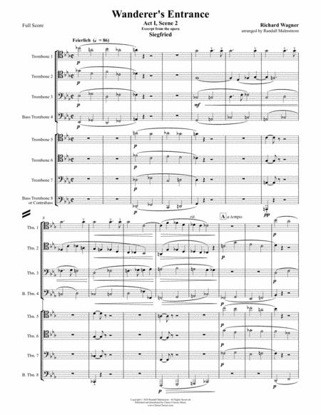 Wanderers Entrance From Act I Scene 2 Of Siegfried 8 Part Trombone Ensemble Sheet Music