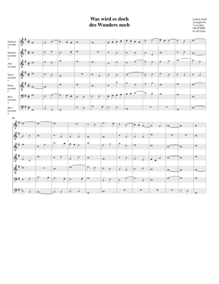 Was Wird Es Doch Des Wunders Noch Arrangement For 7 Recorders Sheet Music