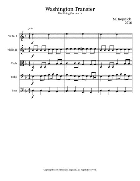 Washington Transfer Sheet Music