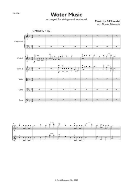 Water Music Handel Arranged For String Orchestra And Keyboard By Daniel Edwards Sheet Music