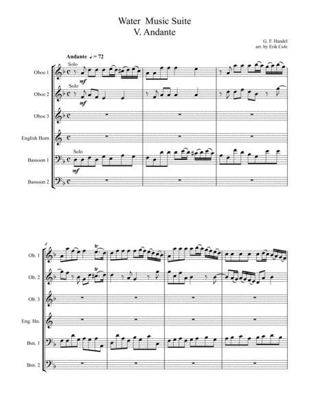 Water Music Suite Mvt 5 Sheet Music