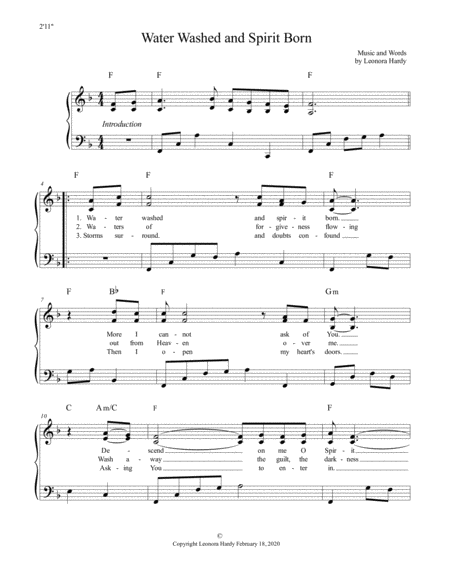 Water Washed And Spirit Born Sheet Music