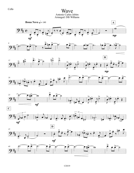 Free Sheet Music Wave Cello