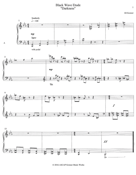 Free Sheet Music Wave Etude Darkness