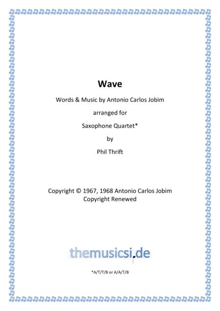 Wave For Saxophone Quartet Sheet Music