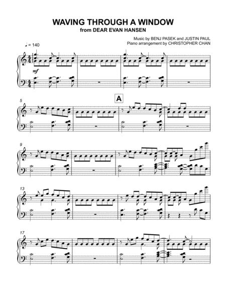 Waving Through A Window Advanced Solo Piano Sheet Music