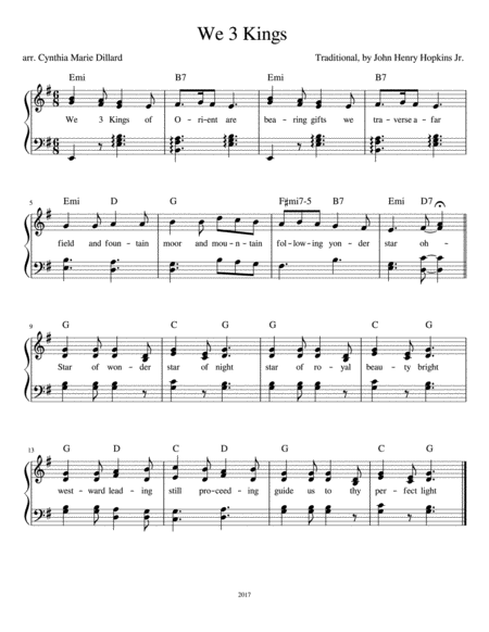 We 3 Kings Sheet Music