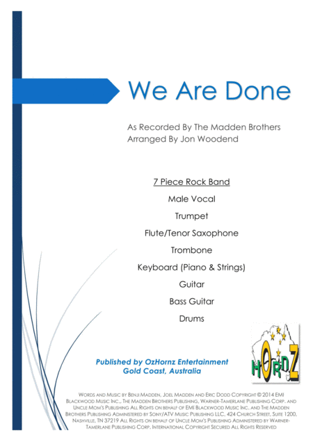 We Are Done Sheet Music