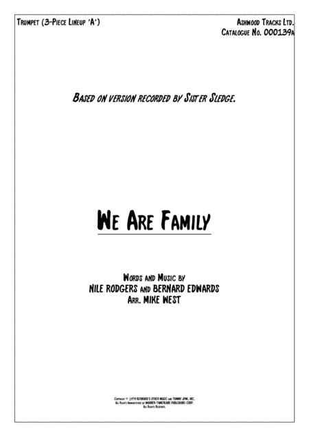 Free Sheet Music We Are Family 3 Piece Brass Section A