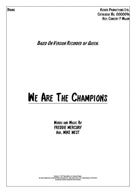 Free Sheet Music We Are The Champions Drums