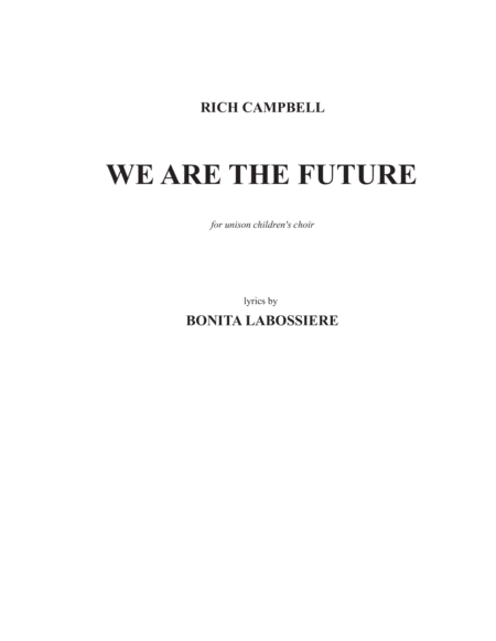 We Are The Future Sheet Music