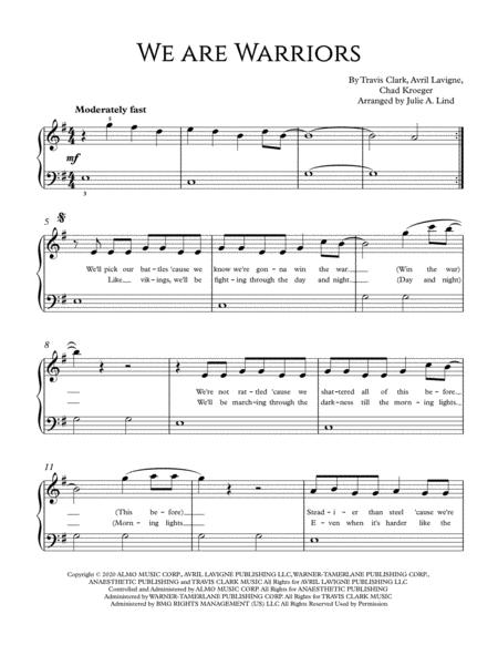 Free Sheet Music We Are Warriors