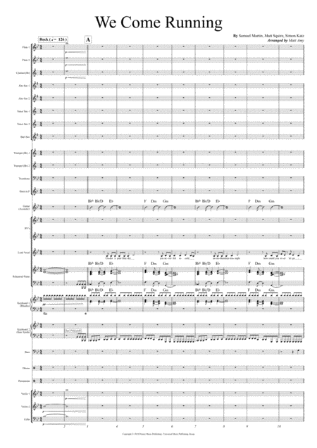 Free Sheet Music We Come Running Vocal W Mixed Show Band