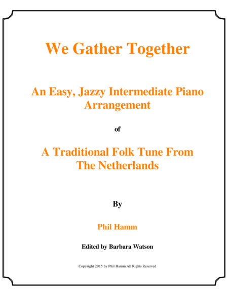 Free Sheet Music We Gather Together Jazzy