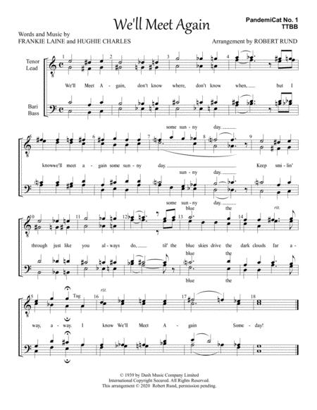 Free Sheet Music We Ll Meet Again Ttbb Barbershop Arr Robert Rund