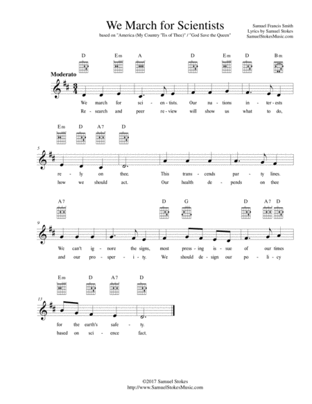 We March For Scientists Theme For The March For Science Sheet Music