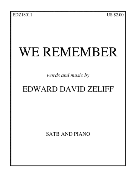 Free Sheet Music We Remember