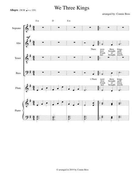 We Three Kings Satb With Choice Of Flute Cello French Horn Trumpet Or Violin And Piano Sheet Music