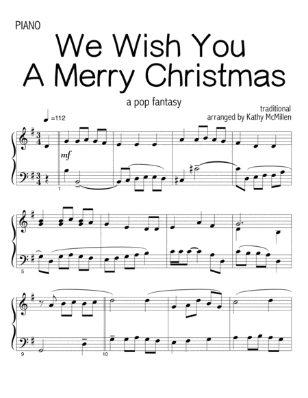 We Wish You A Merry Christmas A Pop Fantasy Sheet Music