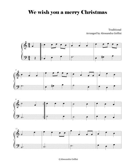 Free Sheet Music We Wish You A Merry Christmas Christmas Easy Piano Solo