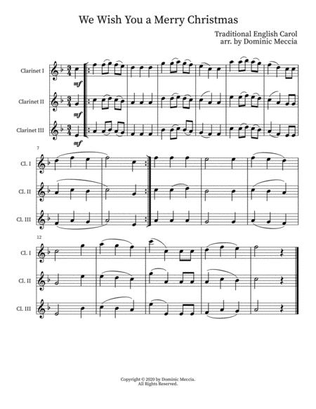 We Wish You A Merry Christmas Clarinet Trio Sheet Music