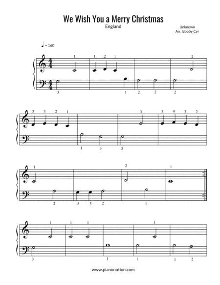 We Wish You A Merry Christmas Easy Piano Solo Sheet Music