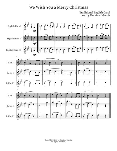 Free Sheet Music We Wish You A Merry Christmas English Horn Trio